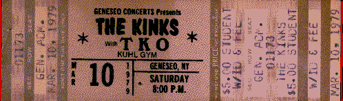 a Kinks 
Concert ticket